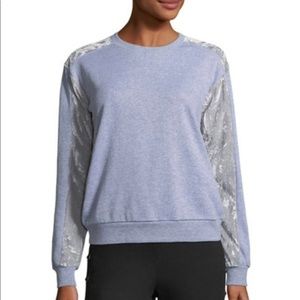 Free Generation crushed velvet panel sweatshirt M